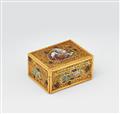 An 18k gold and enamel snuff box with hunting scenes - image-1