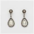 A pair of natural pearl pendant earrings - image-1
