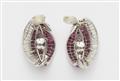 A pair of 14k white gold Art Deco clip earrings - image-3