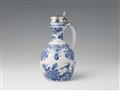 A silver-mounted Dutch Delft faience "enghalskrug" jug - image-1