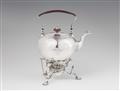 A George II silver tea kettle on rechaud - image-1