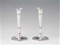 A pair of Neoclassical Parisian silver candlesticks - image-1