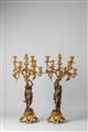 A pair of fire-gilt bronze candelabra with Flora and Bacchus - image-1