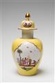 A Meissen porcelain Augustus Rex vase with yellow ground - image-2