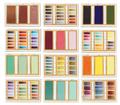 Zwölf Farbprobentafeln und sieben Dessinentwürfe im originalen Etui - image-2
