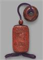 A three-case red carved lacquer inrô. Nagasaki. First half 19th century - image-1