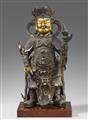 A partly gilt bronze figure of a guardian (vajrapani). 17th/18th century - image-3