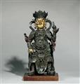 A partly gilt bronze figure of a guardian (vajrapani). 17th/18th century - image-1