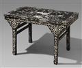 A large mother of pearl inlaid lacquer table. Late Qing dynasty - image-1