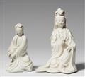 Zwei blanc de Chine-Figuren einer Guanyin - image-2