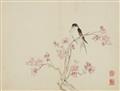 Jiang Tingxi - A folding album with depictions of birds and flowers on twelve leaves. Ink and colour on paper. Inscription, dated cyclically gengyin (1710), signed Nanshao di Jiang Tingxi and ... - image-4