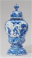 A large Berlin faience vase and cover with chinoiserie decor - image-1