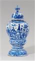 A large Berlin faience vase and cover with chinoiserie decor - image-2