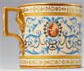 A Vienna porcelain cup and saucer with blue arabesques - image-2