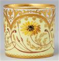 A Vienna porcelain cup and saucer with yellow chrysanthemums - image-2