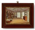 A Berlin KPM porcelain plaque with a view of a gentleman's room - image-1