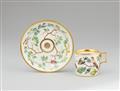 A Vienna porcelain cup and saucer with Continental birds - image-1