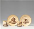 Two Vienna porcelain cups and saucers with allegorical motifs - image-1