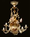A magnificent Berlin KPM porcelain chandelier with "weichmalerei" decor - image-8