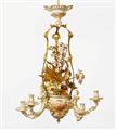 A magnificent Berlin KPM porcelain chandelier with "weichmalerei" decor - image-1
