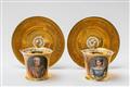 Paar Tassen mit den Bildnissen von Kaiser Franz II. und Kaiserin Karoline Auguste - image-1