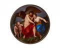 An important Vienna porcelain plaque depicting "Hera putting Zeus to Sleep on Mount Ida" - image-1