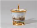 A Vienna porcelain cup and saucer with a view of Dresden - image-1
