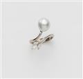 An 18k white gold pearl and diamond demi-parure - image-6