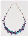 An 18k rose gold turquoise and amethyst necklace "Les Delices de Goa" - image-1