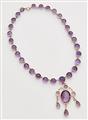A 9k red gold and amethyst necklace with pendant - image-2