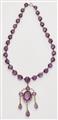 A 9k red gold and amethyst necklace with pendant - image-1