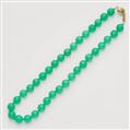 A 14k gold and chrysoprase necklace and pair of earrings - image-2