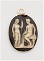 An 18k gold and agate cameo pendant - image-1