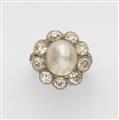 A Belle Epoque diamond and pearl ring - image-1