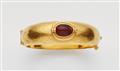 An 18k gold carnelian scarab bangle - image-1