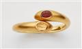 A 21k gold bangle with a Graeco-Bactrian carnelian intaglio and its impression - image-1