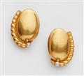 A pair of 18k gold clip earrings with granulation - image-1