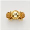 An 18k gold granulation and heliodor ring - image-1