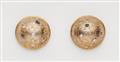 A pair of jewelled clip earrings with granulation - image-1