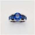 A platinum and sapphire ring - image-1