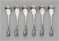 Six silver mocha spoons, model no. 84 - image-1