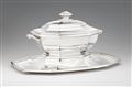 A large Art Deco silver tureen and stand - image-1