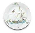 An early Meissen porcelain platter with  famille-verte decor - image-1