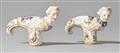 Two porcelain walking cane handles with merchant navy and courtship scenes - image-1