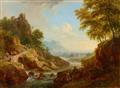 Christian Georg Schütz the Elder - Two Landscapes with Travellers and Shepherds - image-2