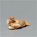 An ivory netsuke of a mermaid with a pearl. 18th century - image-4
