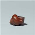 A lacquer on wood netsuke of a snail shell. Mid-19th century - image-3