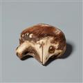 An Asakusa-type stag horn netsuke of the head of a kappa. 19th century - image-2
