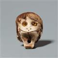 An Asakusa-type stag horn netsuke of the head of a kappa. 19th century - image-1