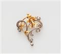 An Art Nouveau 18k gold diamond brooch - image-1